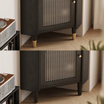 Stylish Glass Ash Wood Corner Cabinet for Modern Living Rooms hlxl-4403