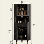 Stylish Glass Ash Wood Corner Cabinet for Modern Living Rooms hlxl-4403