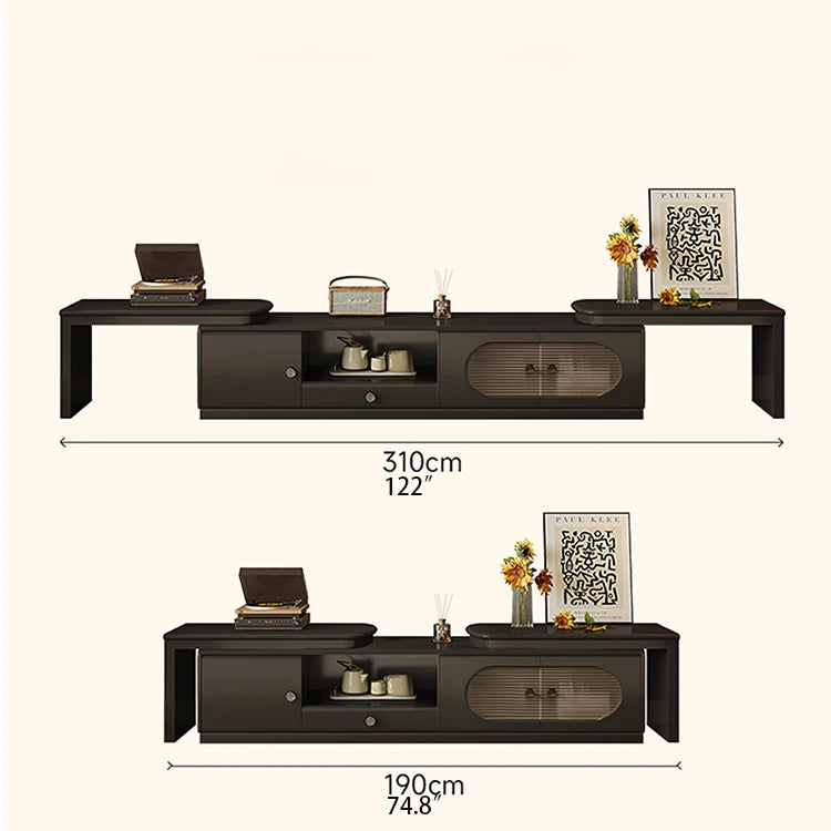 Sleek Aluminum Alloy TV Cabinet with Glass Accents and Multi-Layer Board Design hlxl-4404