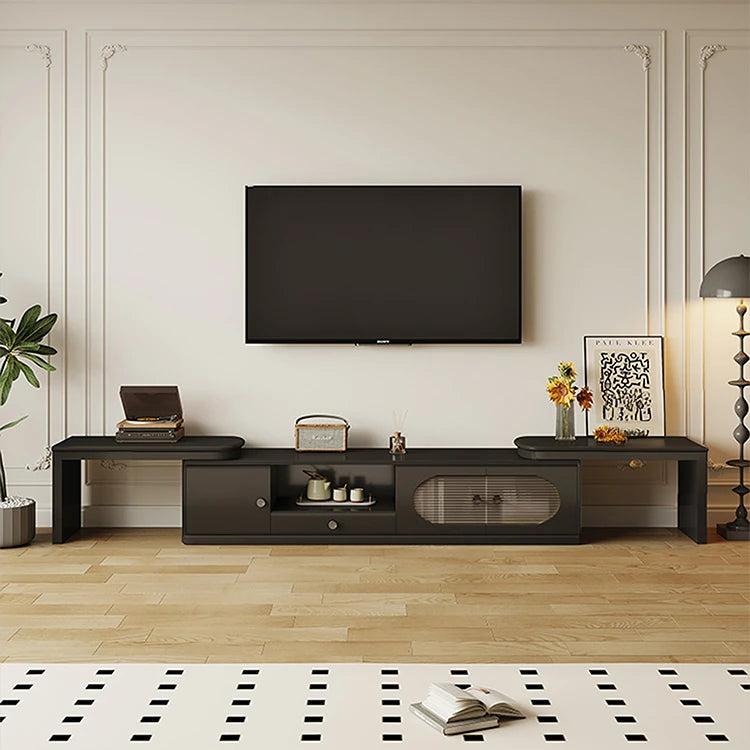 Sleek Aluminum Alloy TV Cabinet with Glass Accents and Multi-Layer Board Design hlxl-4404