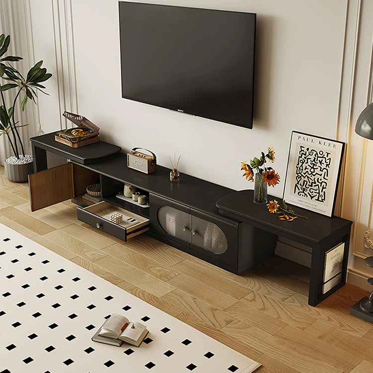 Sleek Aluminum Alloy TV Cabinet with Glass Accents and Multi-Layer Board Design hlxl-4404