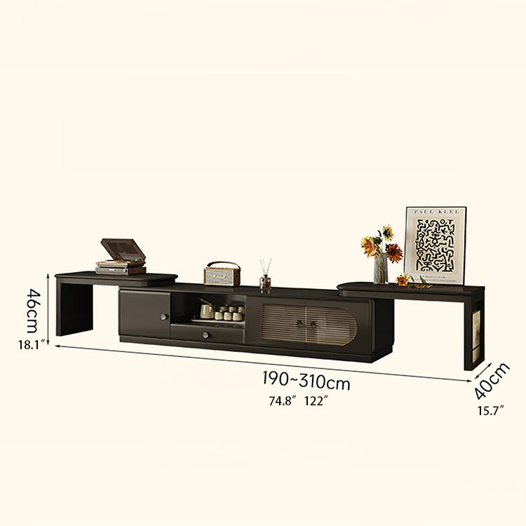 Sleek Aluminum Alloy TV Cabinet with Glass Accents and Multi-Layer Board Design hlxl-4404