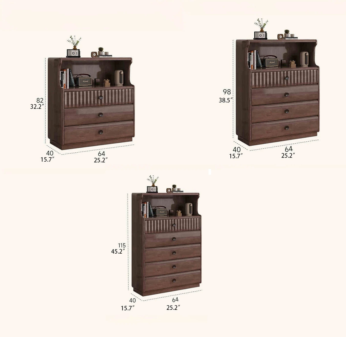 Modern Black Wood Cabinet Set with Elegant Storage Design hlxl-4412