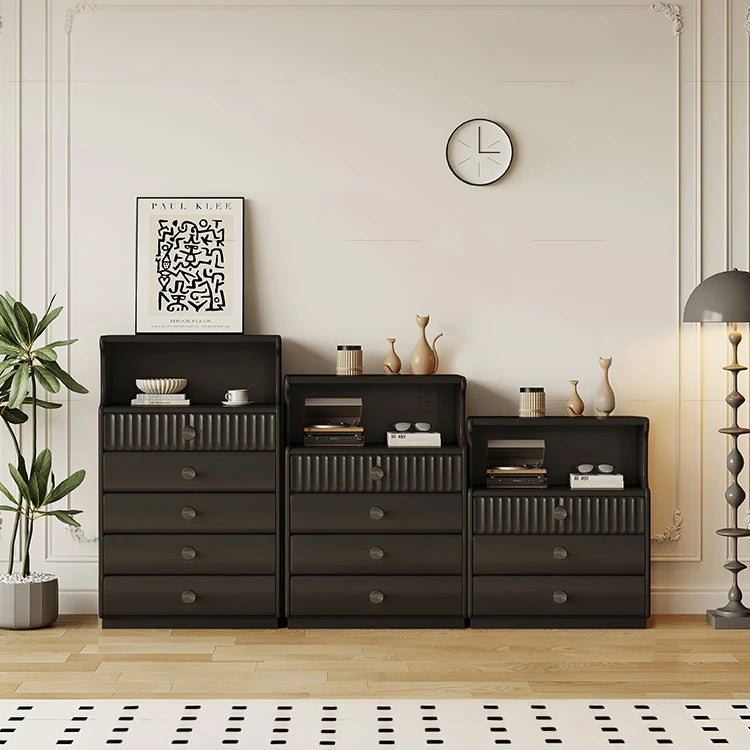 Modern Black Wood Cabinet Set with Elegant Storage Design hlxl-4412