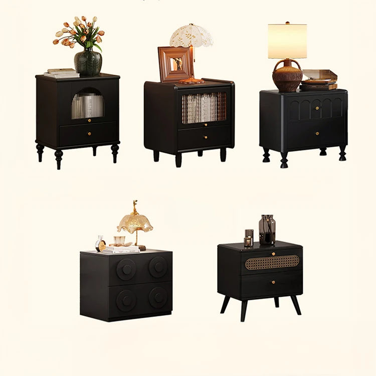 Elegant Glass and Rattan Cabinet with Modern Design hlxl-4413