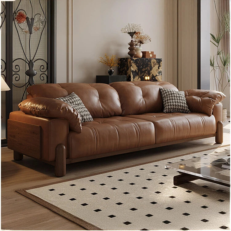 Elegant Ash Wood Sofa with Soft Down Synthetic Leather Upholstery – Stylish Comfort for Your Living Room hly-3032