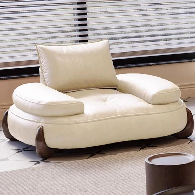 **Luxurious Pine Leather Sofa with Down Feather Cushioning - Stylish Modern Design for Ultimate Comfort** hly-3033