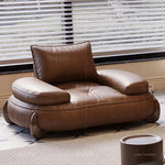 **Luxurious Pine Leather Sofa with Down Feather Cushioning - Stylish Modern Design for Ultimate Comfort** hly-3033