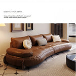 **Luxurious Pine Leather Sofa with Down Feather Cushioning - Stylish Modern Design for Ultimate Comfort** hly-3033