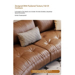 **Luxurious Pine Leather Sofa with Down Feather Cushioning - Stylish Modern Design for Ultimate Comfort** hly-3033