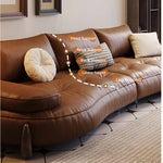 **Luxurious Pine Leather Sofa with Down Feather Cushioning - Stylish Modern Design for Ultimate Comfort** hly-3033