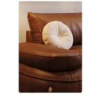 **Luxurious Pine Leather Sofa with Down Feather Cushioning - Stylish Modern Design for Ultimate Comfort** hly-3033