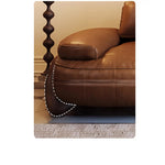 **Luxurious Pine Leather Sofa with Down Feather Cushioning - Stylish Modern Design for Ultimate Comfort** hly-3033