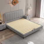 Modern Faux Leather Bed Frame with Upholstered Headboard - Stylish & Durable Queen Size Mattress Base hlyj-3141