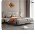 Modern Faux Leather Bed Frame with Upholstered Headboard - Stylish & Durable Queen Size Mattress Base hlyj-3141