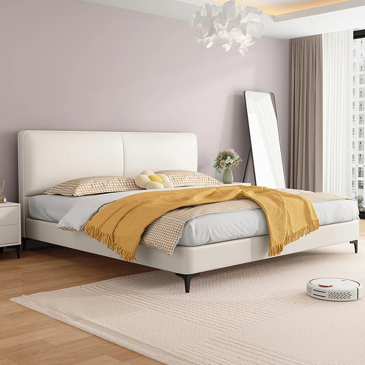 Modern Faux Leather Bed with Stylish Headboard – Chic Bedroom Furniture for Ultimate Comfort hlyj-3142