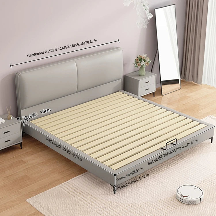 Modern Faux Leather Bed with Stylish Headboard – Chic Bedroom Furniture for Ultimate Comfort hlyj-3142