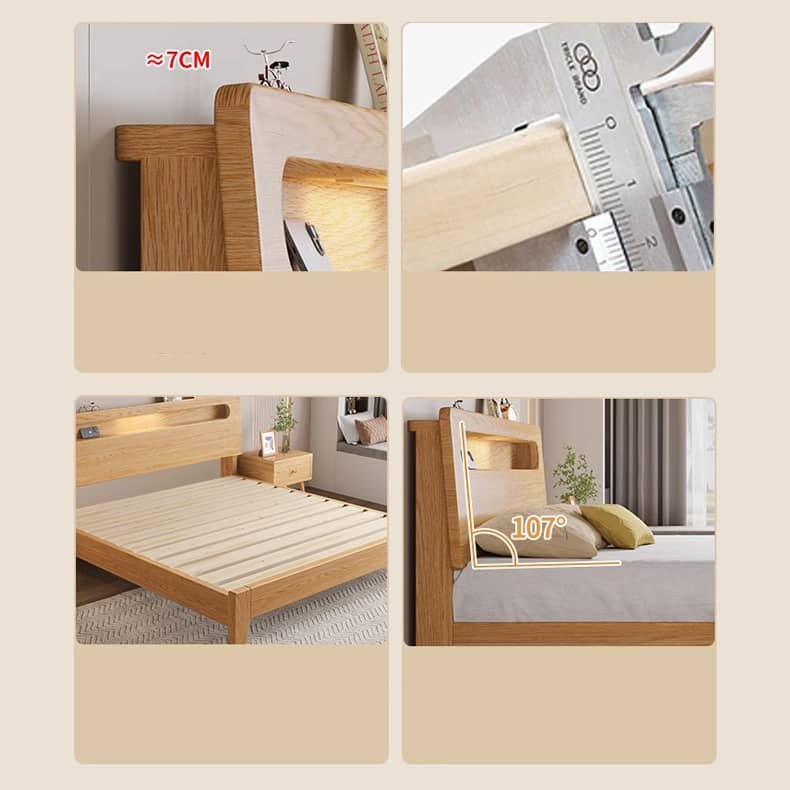 Premium Natural Rubber Wood Pine Bed Frame - Sturdy & Stylish Design hmak-237