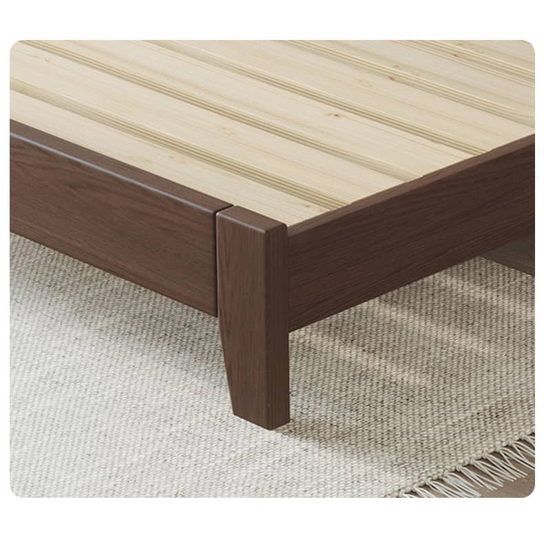 Sturdy and Versatile Pine-Brown Rubber Wood Bed Frame hmak-238