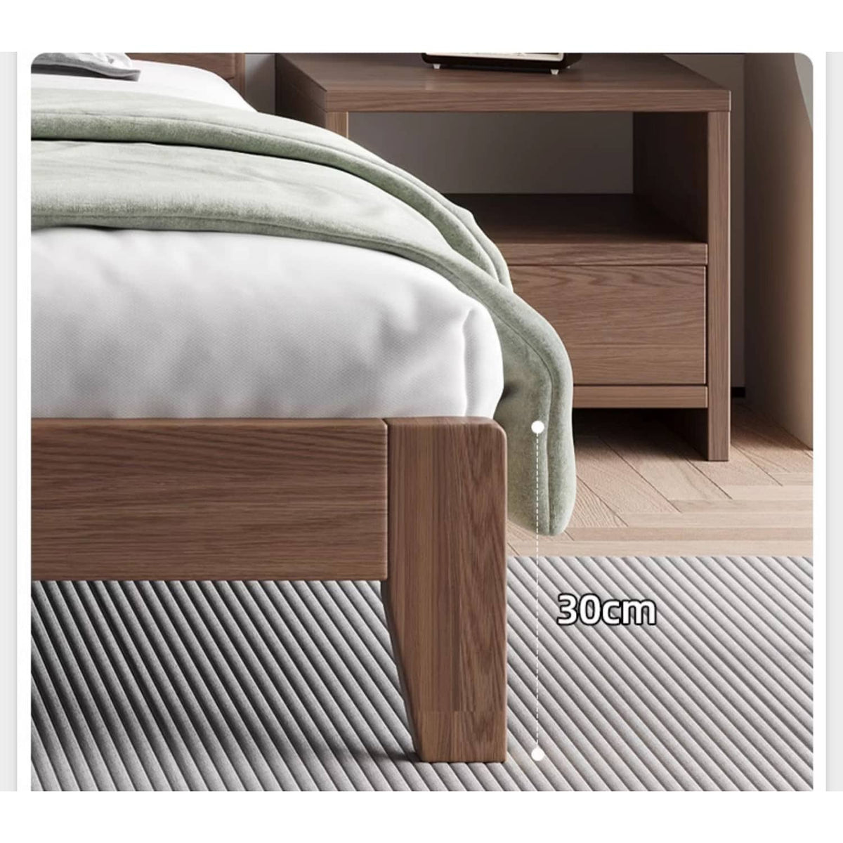 Stunning Bed Frame in Rich Brown Rubber Wood and Pine - Elegant Bedroom Upgrade hmak-242