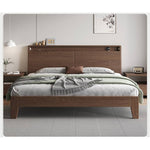 Stunning Bed Frame in Rich Brown Rubber Wood and Pine - Elegant Bedroom Upgrade hmak-242