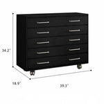 Modern Ash Wood Drawer Cabinet with Stainless Steel Handles – Sleek Storage Solution hmr-4763