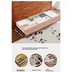 Modern Ash Wood Drawer Cabinet with Stainless Steel Handles – Sleek Storage Solution hmr-4763