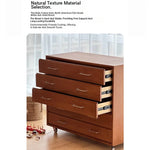 Modern Ash Wood Drawer Cabinet with Stainless Steel Handles – Sleek Storage Solution hmr-4763