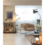 Modern Black Stainless Faux Lambswool Accent Chair – Chic and Cozy Living Room Furniture hmr-4766