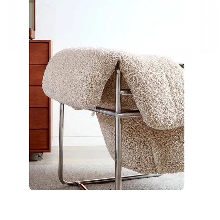 Modern Black Stainless Faux Lambswool Accent Chair – Chic and Cozy Living Room Furniture hmr-4766
