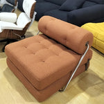 Luxury Convertible Lounge Chair with Soft Chenille Techno Fabric - Perfect for Relaxation and Sleep hmr-4767