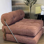 Luxury Convertible Lounge Chair with Soft Chenille Techno Fabric - Perfect for Relaxation and Sleep hmr-4767