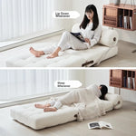 Luxury Convertible Lounge Chair with Soft Chenille Techno Fabric - Perfect for Relaxation and Sleep hmr-4767