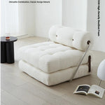 Luxury Convertible Lounge Chair with Soft Chenille Techno Fabric - Perfect for Relaxation and Sleep hmr-4767