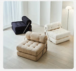 Luxury Convertible Lounge Chair with Soft Chenille Techno Fabric - Perfect for Relaxation and Sleep hmr-4767