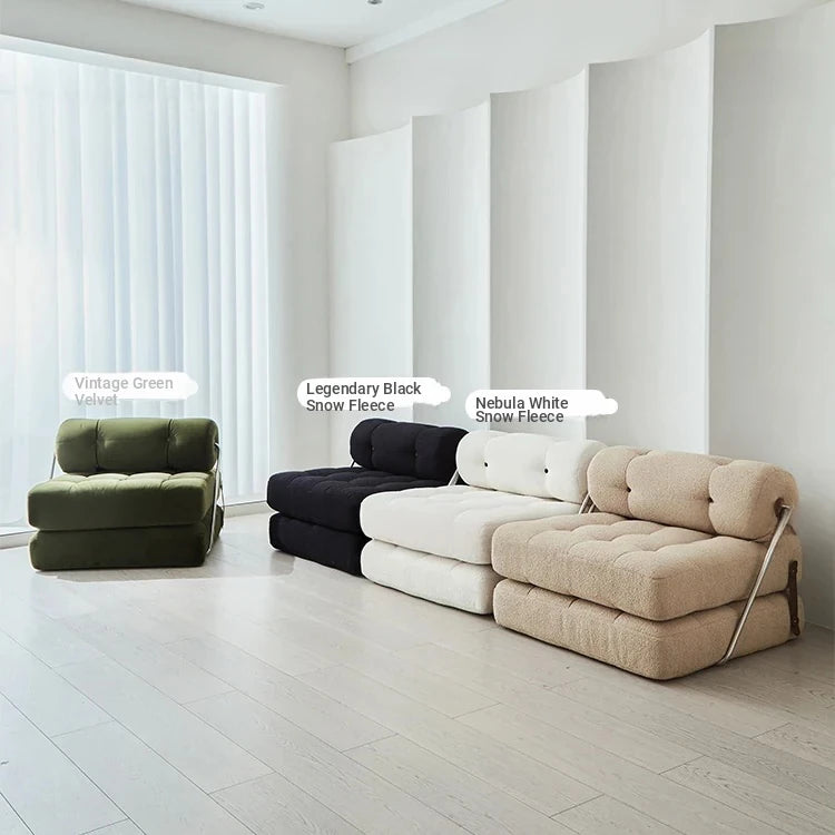 Luxury Convertible Lounge Chair with Soft Chenille Techno Fabric - Perfect for Relaxation and Sleep hmr-4767