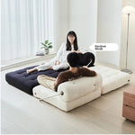 Luxury Convertible Lounge Chair with Soft Chenille Techno Fabric - Perfect for Relaxation and Sleep hmr-4767