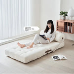 Luxury Convertible Lounge Chair with Soft Chenille Techno Fabric - Perfect for Relaxation and Sleep hmr-4767