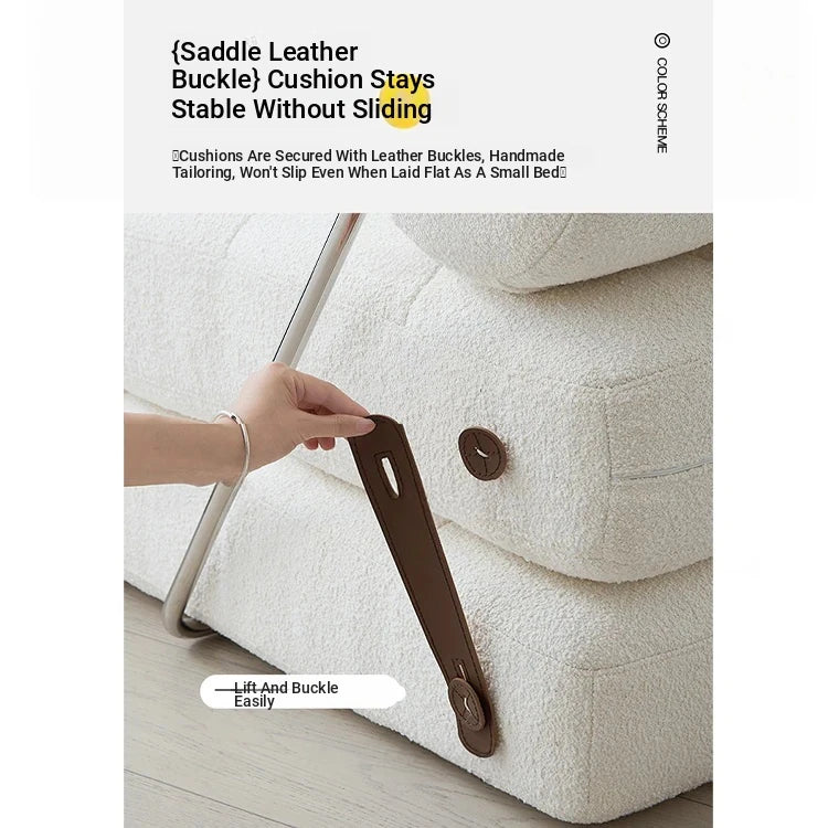 Luxury Convertible Lounge Chair with Soft Chenille Techno Fabric - Perfect for Relaxation and Sleep hmr-4767