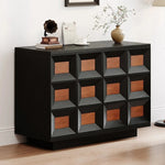 Stylish Ash Wood Cabinet with Geometric Design - Modern Storage Solution for Your Home hmr-4768