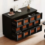 Stylish Ash Wood Cabinet with Geometric Design - Modern Storage Solution for Your Home hmr-4768