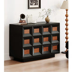 Stylish Ash Wood Cabinet with Geometric Design - Modern Storage Solution for Your Home hmr-4768