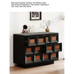 Stylish Ash Wood Cabinet with Geometric Design - Modern Storage Solution for Your Home hmr-4768