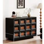 Stylish Ash Wood Cabinet with Geometric Design - Modern Storage Solution for Your Home hmr-4768