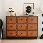 Elegant Ash Wood Cabinet with 8 Stylish Drawers for Modern Home Decor hmr-4773