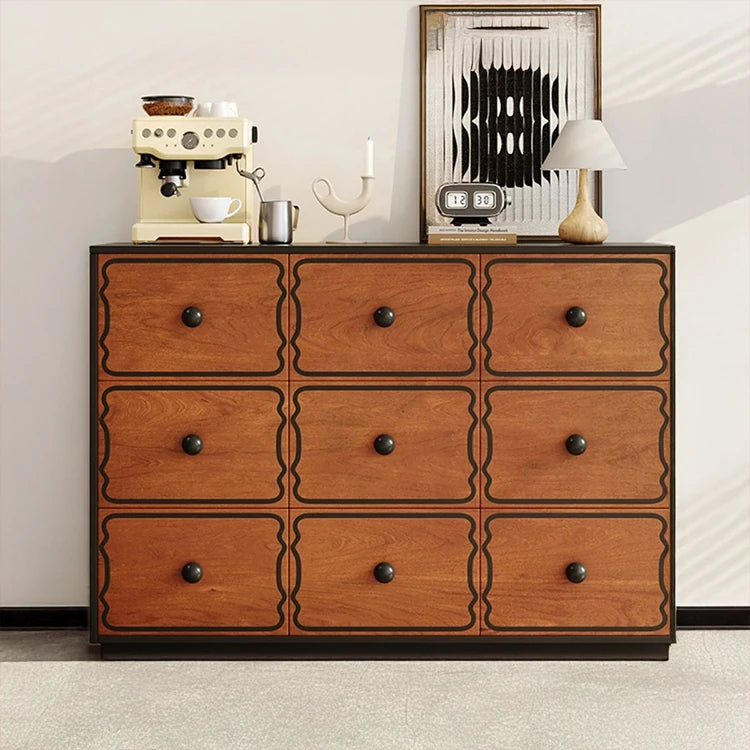 Elegant Ash Wood Cabinet with 8 Stylish Drawers for Modern Home Decor hmr-4773
