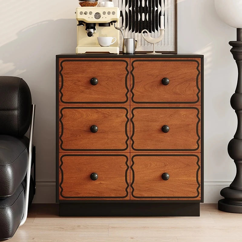 Elegant Ash Wood Cabinet with 8 Stylish Drawers for Modern Home Decor hmr-4773