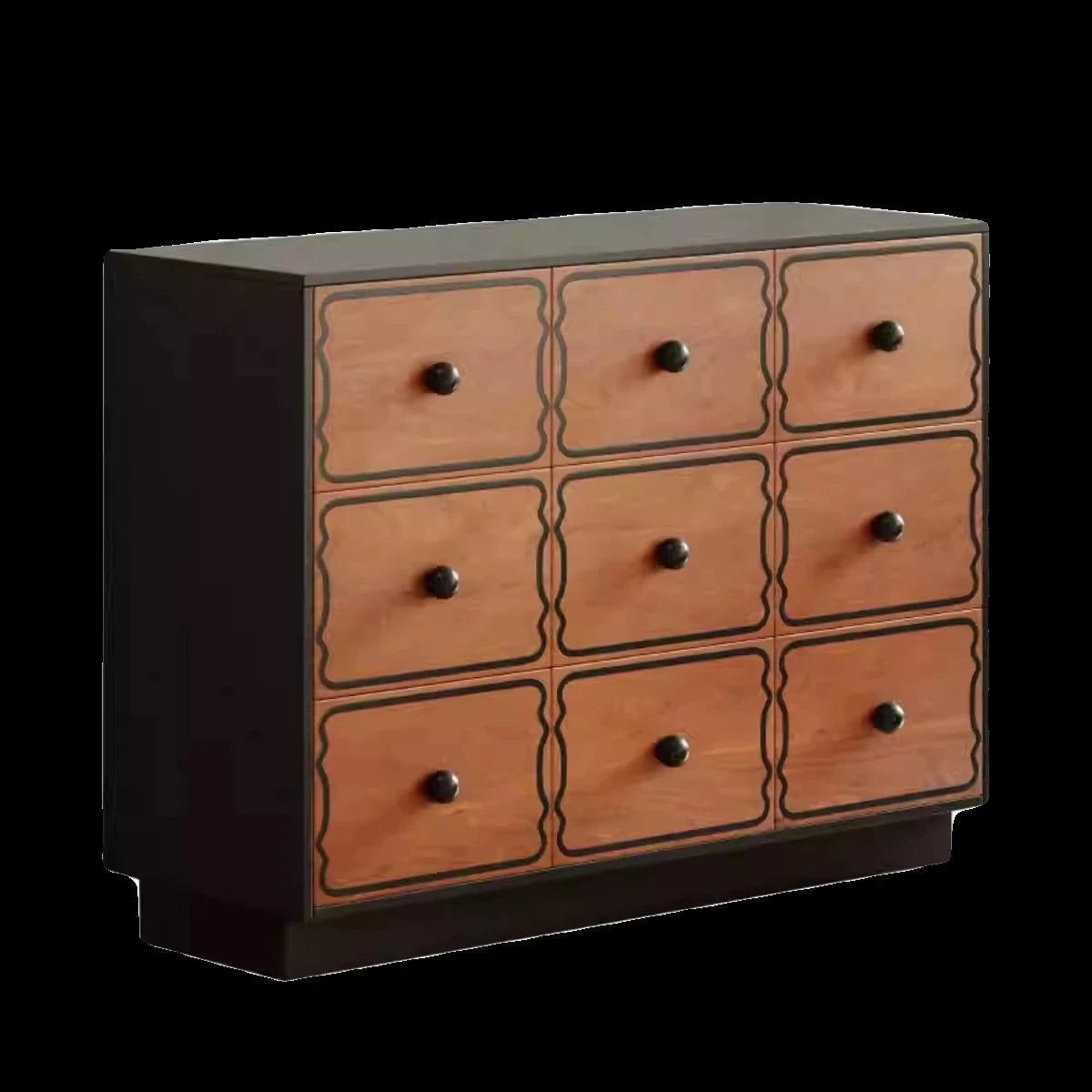 Elegant Ash Wood Cabinet with 8 Stylish Drawers for Modern Home Decor hmr-4773