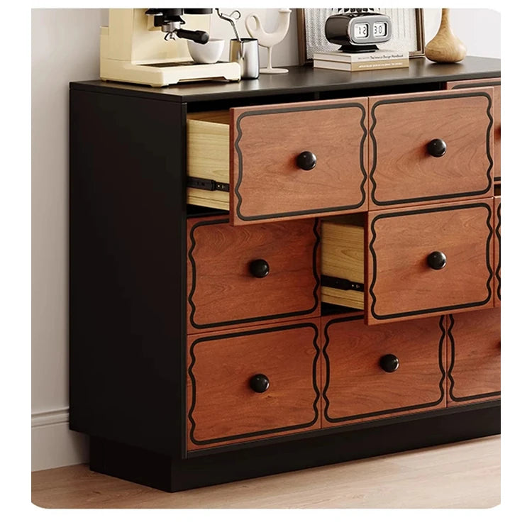 Elegant Ash Wood Cabinet with 8 Stylish Drawers for Modern Home Decor hmr-4773