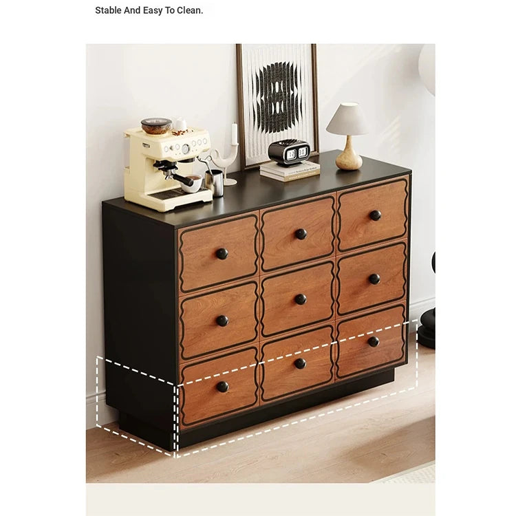 Elegant Ash Wood Cabinet with 8 Stylish Drawers for Modern Home Decor hmr-4773